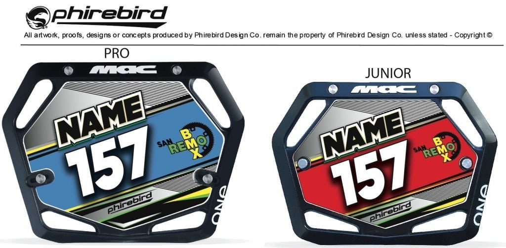 CUSTOM BMX RACE PLATES PHIREBIRD